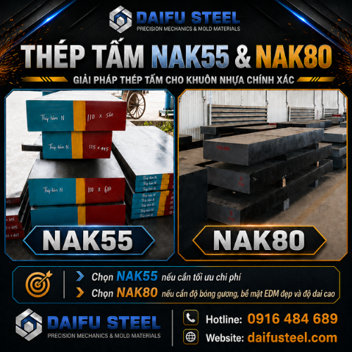 Thép Tấm NAK50 & NAK80 - Giải pháp thép khuôn nhựa chính xác cho gia công khuôn mẫu