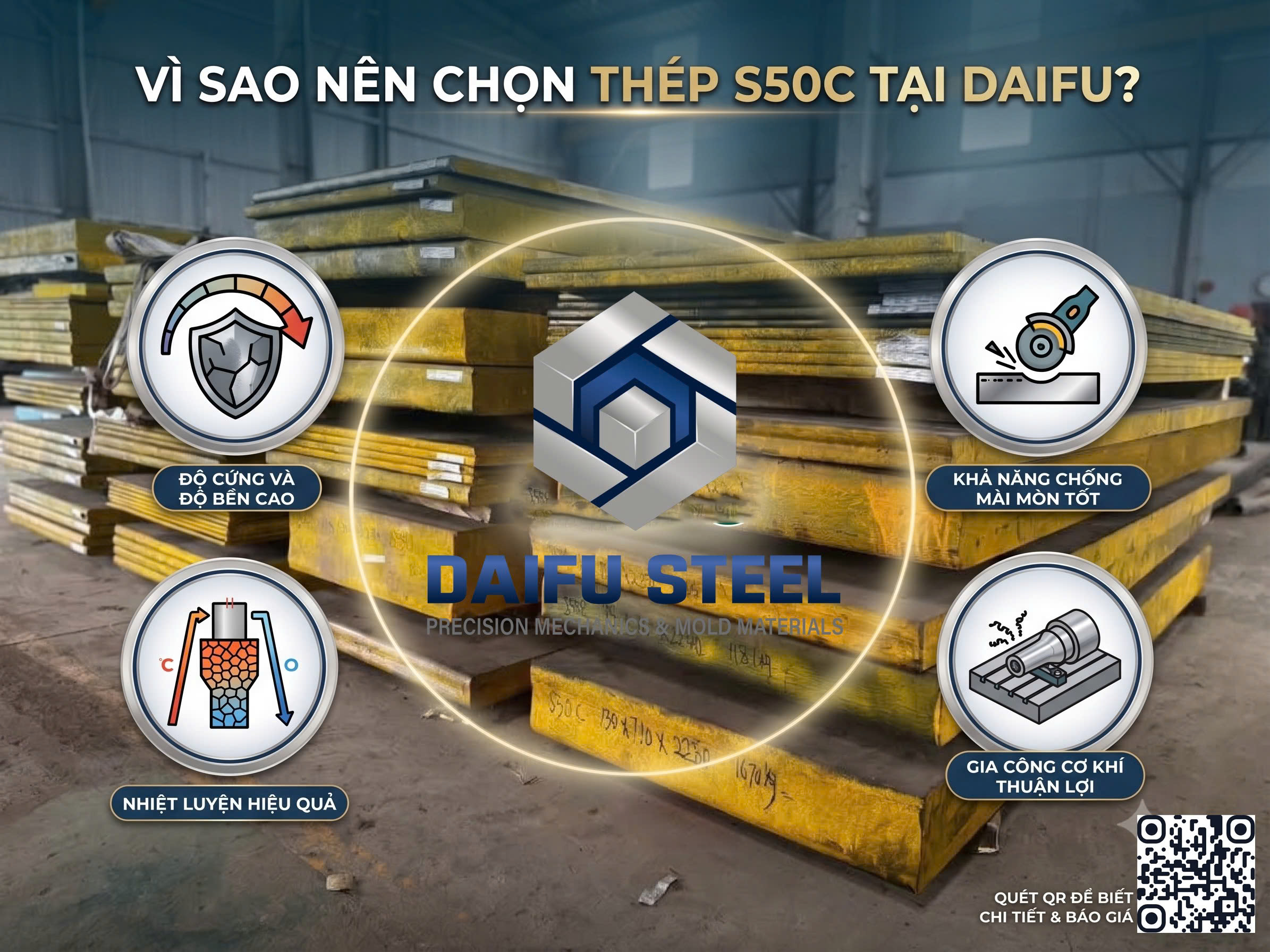 Thép S50C – Lý do nên chọn và ứng dụng phổ biến trong cơ khí