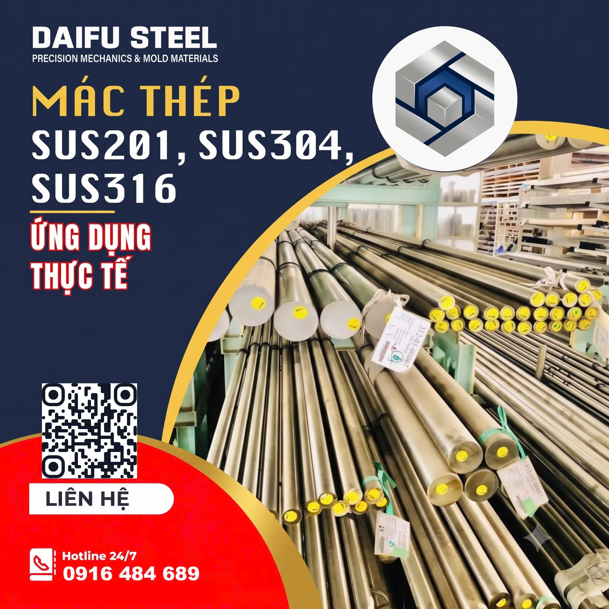 SUS INOX - Ứng dụng của SUS201, SUS304, SUS316 trong công nghiệp
