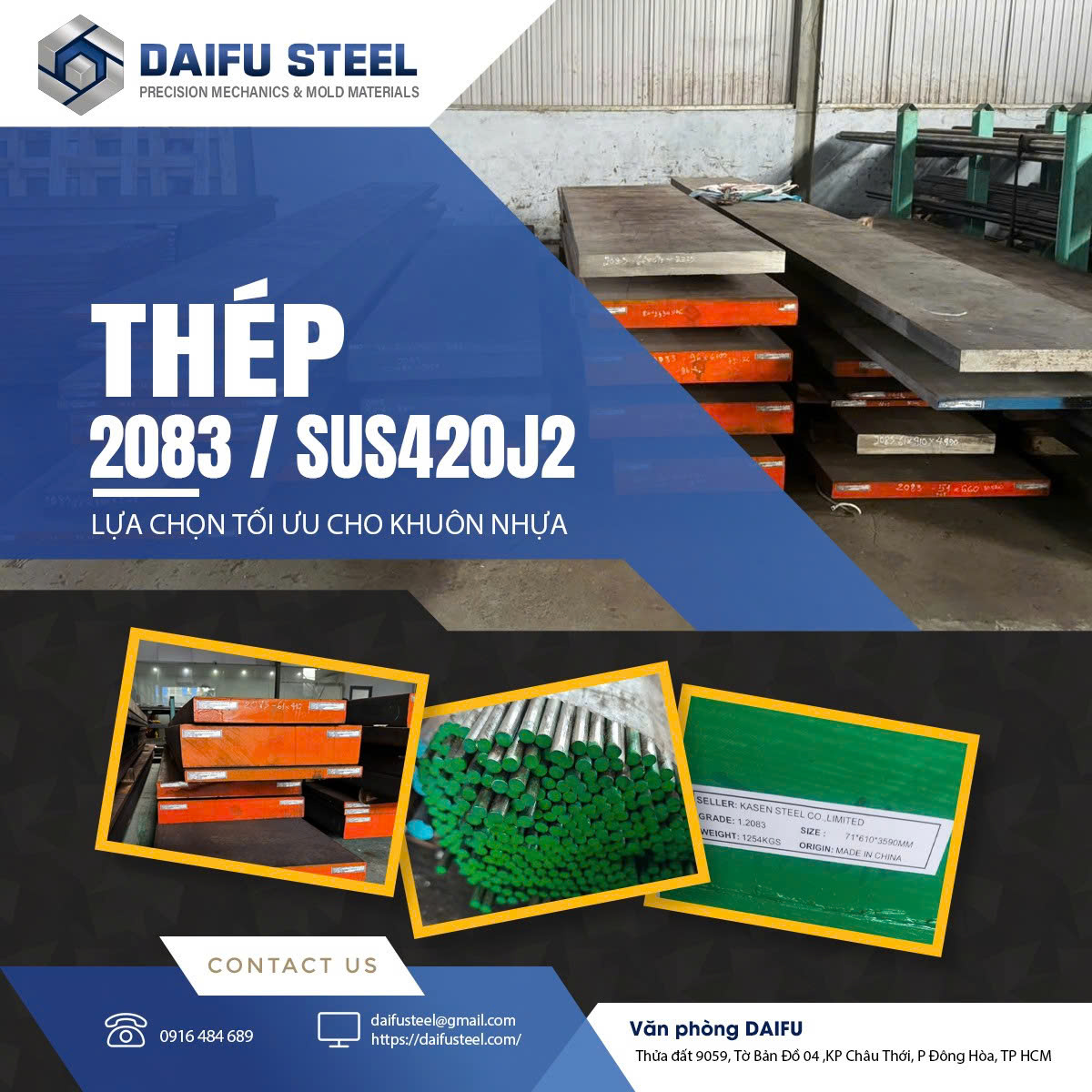 Thép 2083/SUS420J2 – Lựa chọn tối ưu cho khuôn nhựa và chi tiết cần chống gỉ