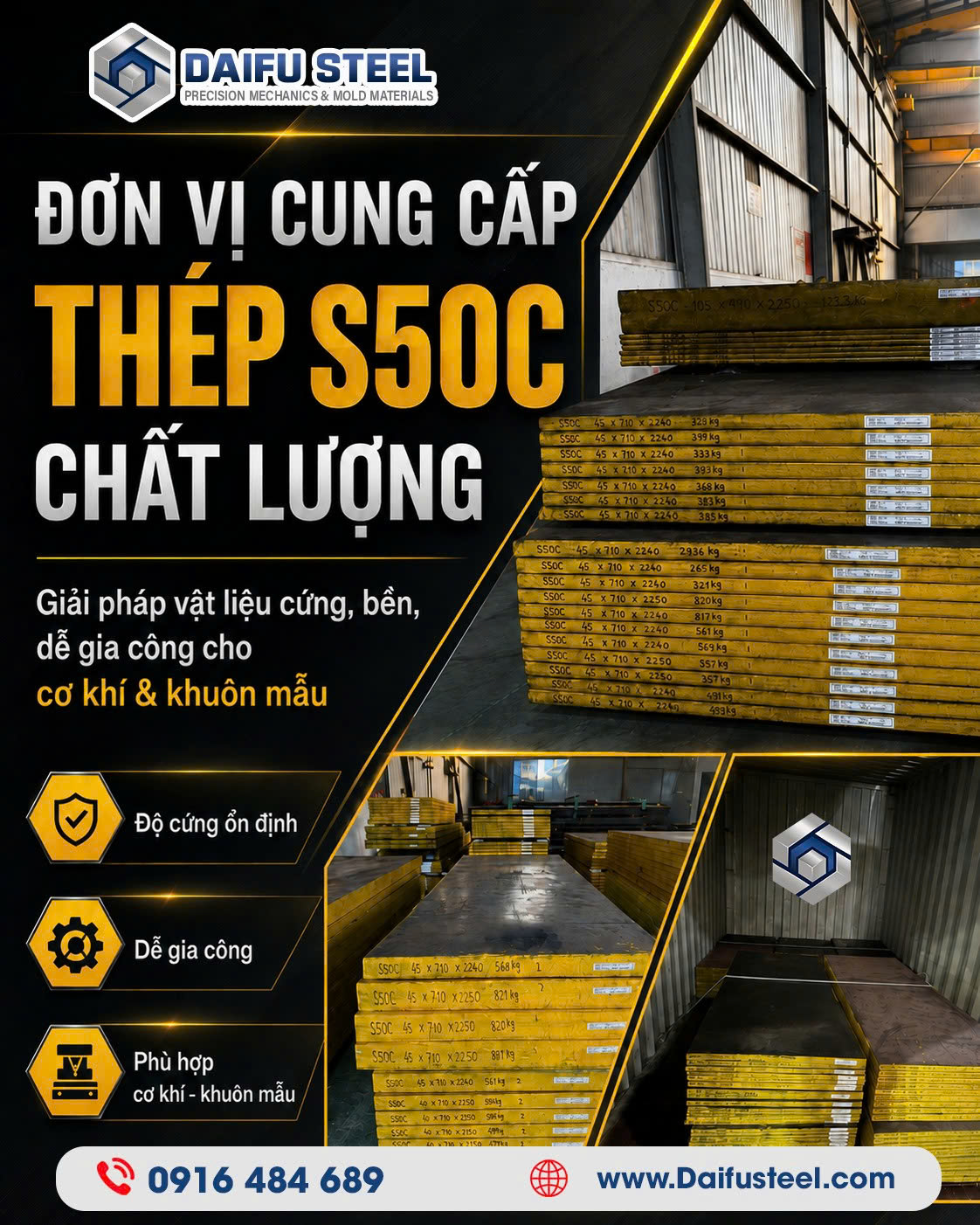 Thép S50C- Lựa chọn thép cứng, bền, dễ gia công