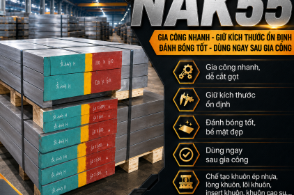Thép tấm NAK55 – Vật liệu khuôn nhựa gia công nhanh, ổn định và đánh bóng tốt