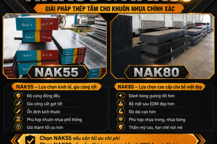 Thép Tấm NAK50 & NAK80 – Giải pháp thép khuôn nhựa chính xác cho gia công khuôn mẫu
