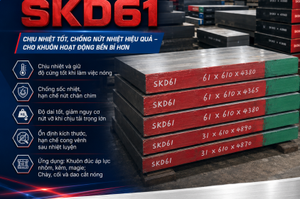 Thép Tấm SKD61: Giải pháp chịu nhiệt, chống nứt cho khuôn làm việc nóng