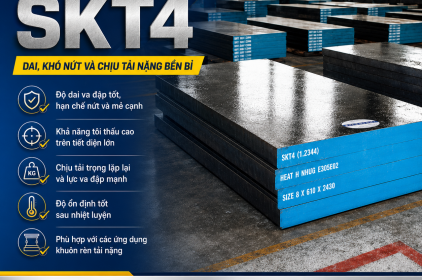 Thép Tấm SKT4 – Giải pháp bền bỉ cho khuôn rèn và chi tiết chịu tải nặng