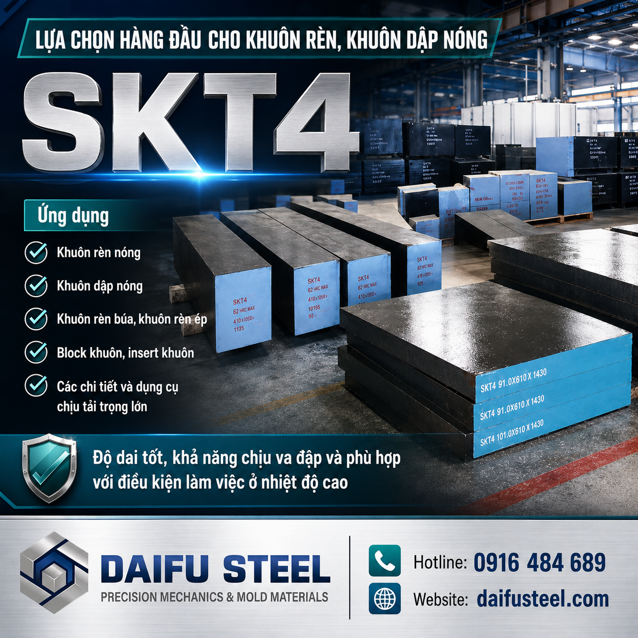 . Thép SKT4 – Đặc điểm và ứng dụng trong khuôn rèn, khuôn dập nóng